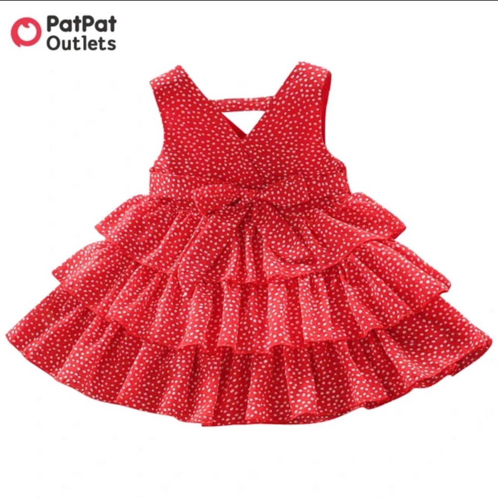 Red polka dot dress